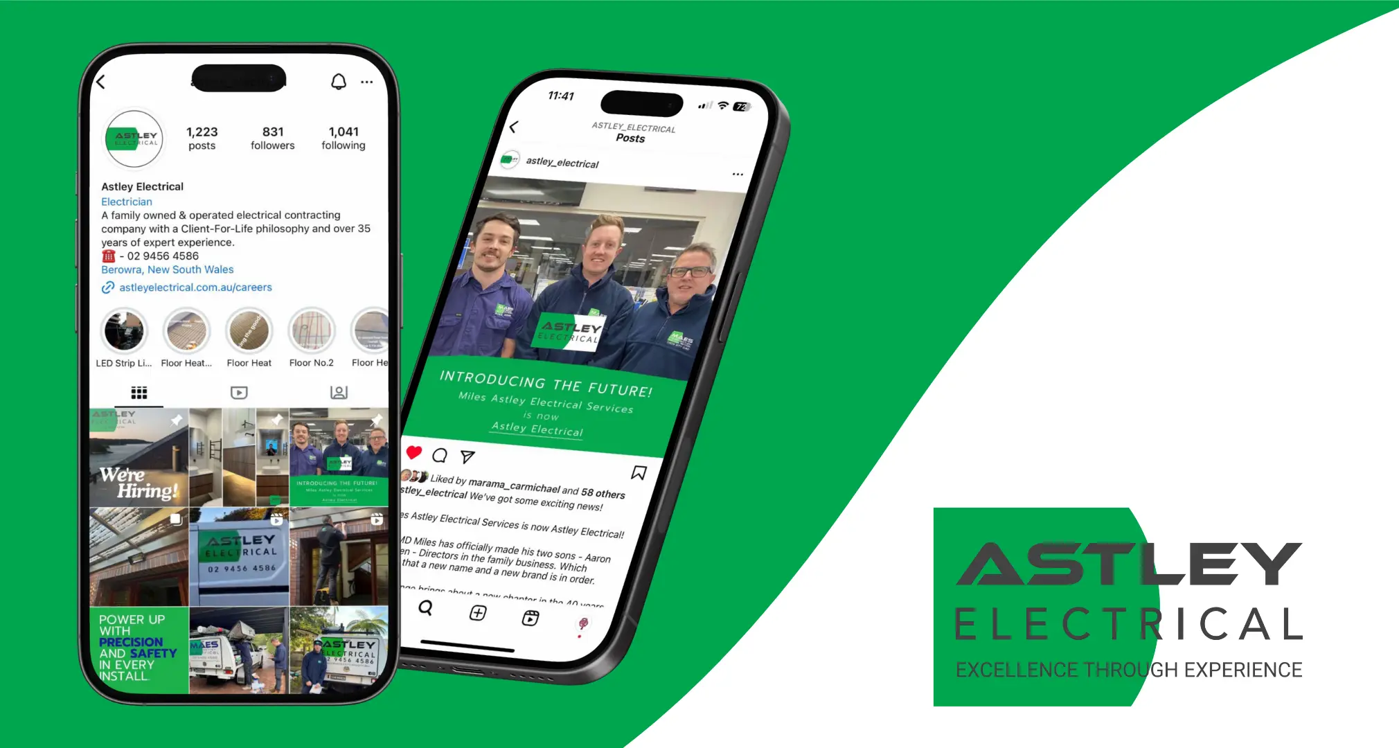 Astley Instagram profile and post